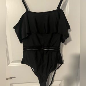 Black one piece swim suit